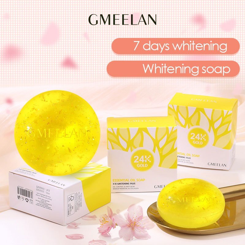 24K-Gold-Soap.jpg Gmeelan 24K Gold Essential Oil Soap X10 Brightening Plus 100g