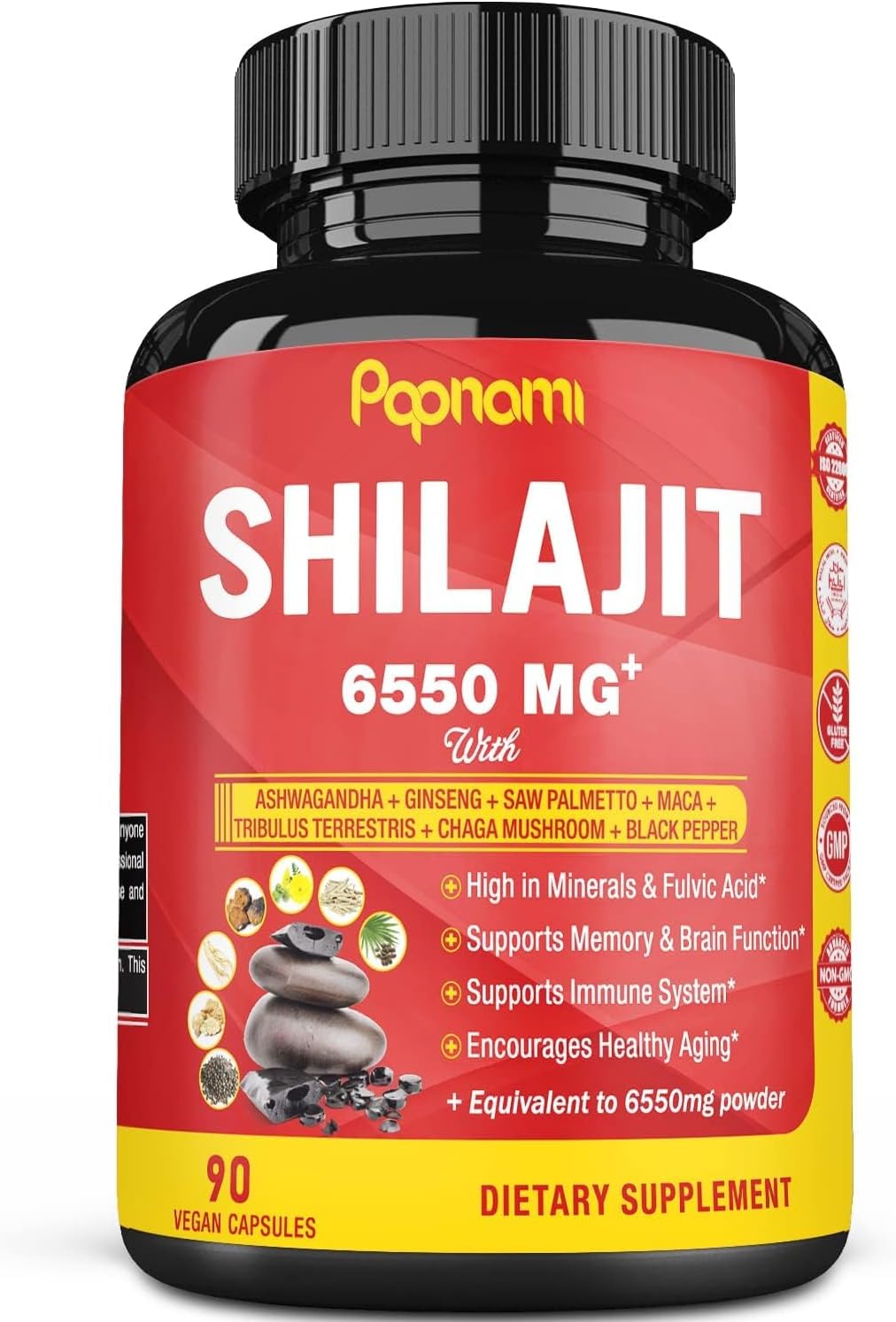 71uqFOGhZuL._AC_SL1500_ Shilajit Extract Capsules equivalent to 6550mg & Ashwagandha, Ginseng, Saw Palmetto, Maca, Tribulus, Chaga, Pepper | Trace Minerals Fulvic Acid|Immune Support, Brain Boost Supplement, 3 Months Supply