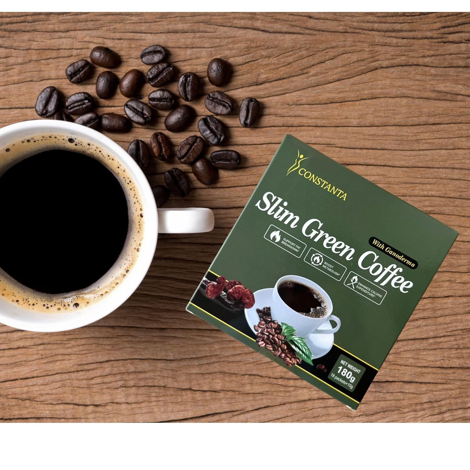 Constanta Slim Green Coffee with Ganoderma 10g x18 packets