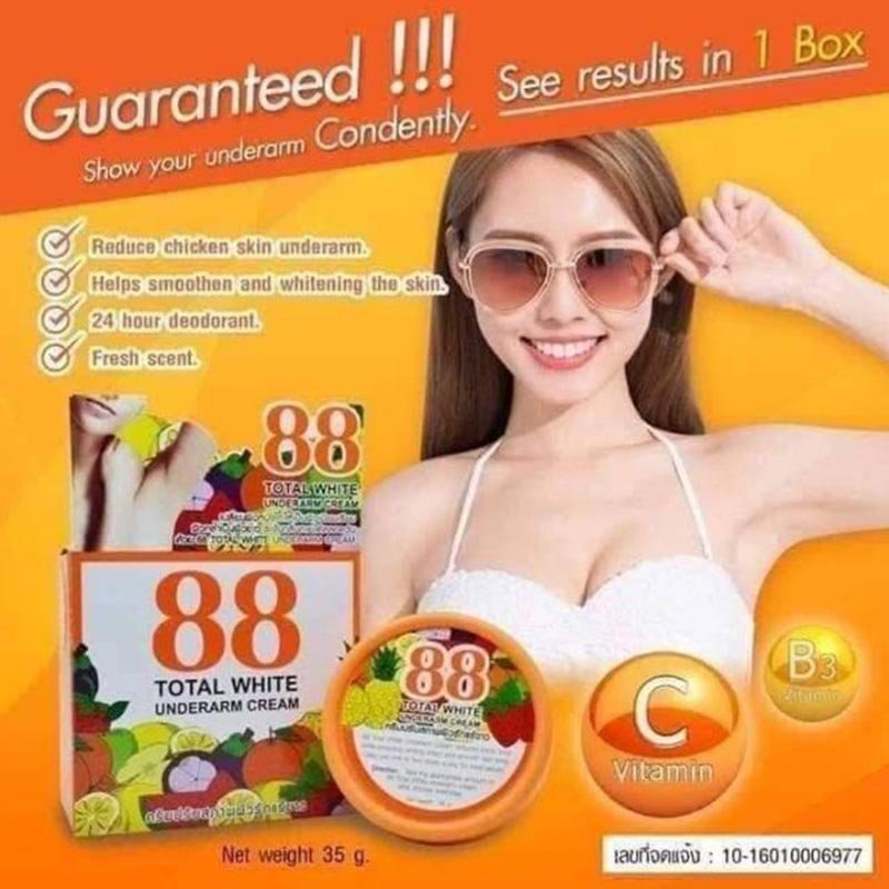 88 Total White Underarm Cream Made in Thailand
