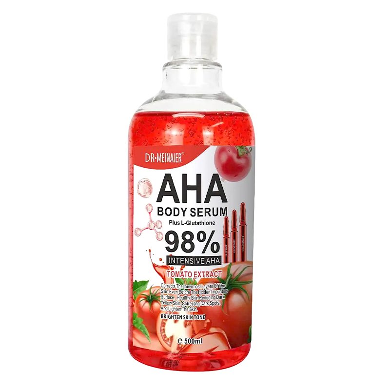 AHA-Body-Serum-Tomato-Extract.jpg Dr. Meinaier 98% AHA Body Serum Plus L-Glutathlone Tomato Extract 500ml