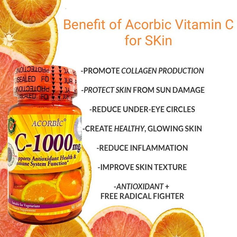 Acorbic-1W.jpg Acorbic C-1000mg Vitamin C Supplement – 30 Capsules