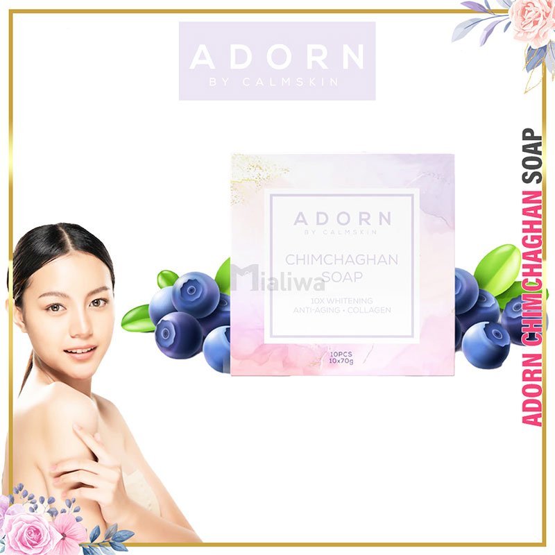 Adorn By CalmSkin Chimchaghan Soap 70g with 10X Whitening, Anti-Aging & Collagen