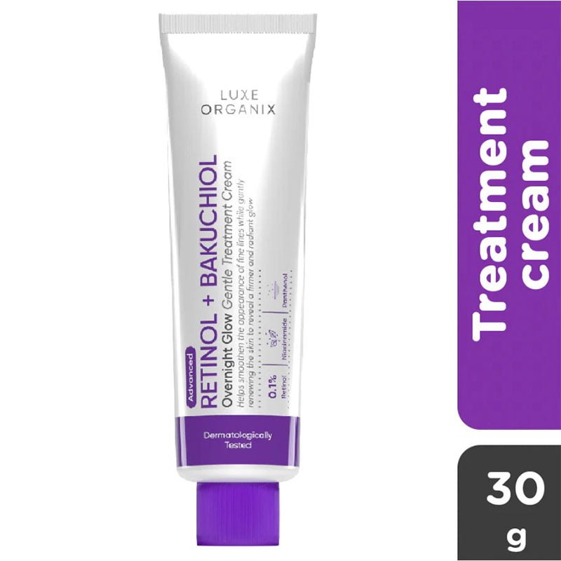 Advanced-Retinol-Cream.jpg Luxe Organix Advanced Retinol + Bakuchiol Overnight Gentle Glow Treatment Cream 30g