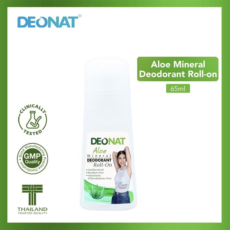 Deonat Aloe Mineral Deodorant Underarm Roll On 65ml Product of Thailand