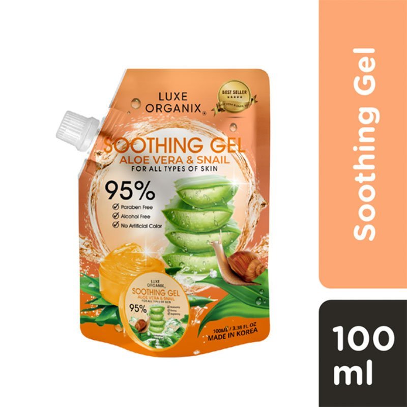 Aloe-Vera-Snail.jpg Luxe Organix Aloe Vera & Snail Soothing Gel For All Type of Skin Made in Korea
