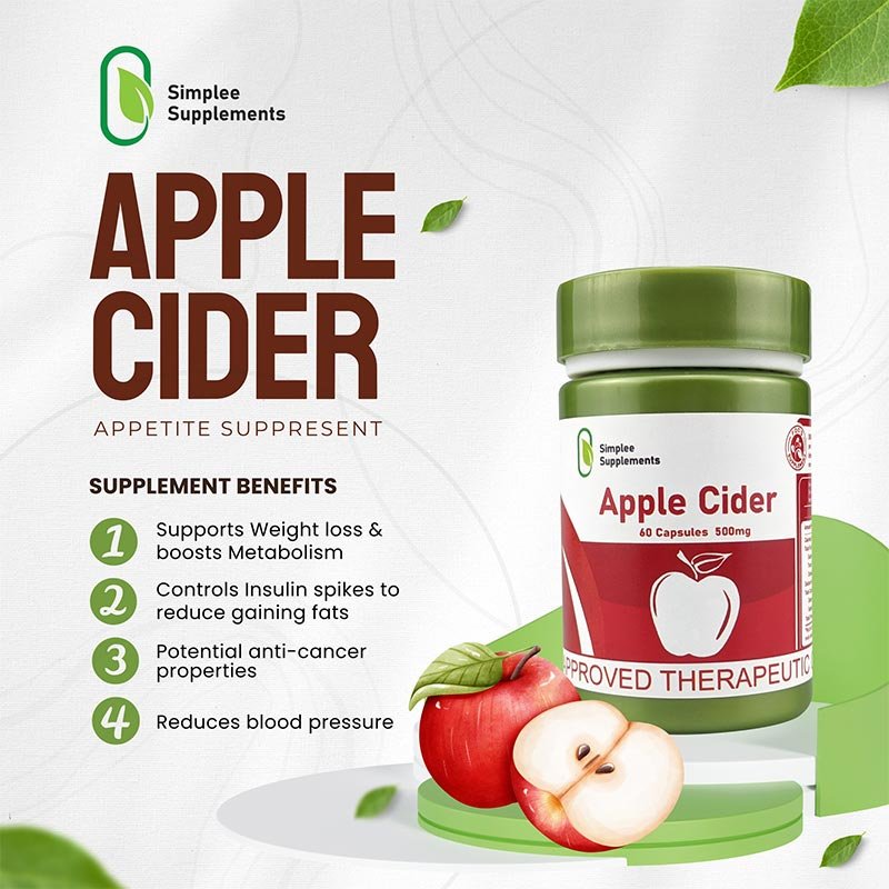 Simplee Supplement Apple Cider 60 Capsules 500mg
