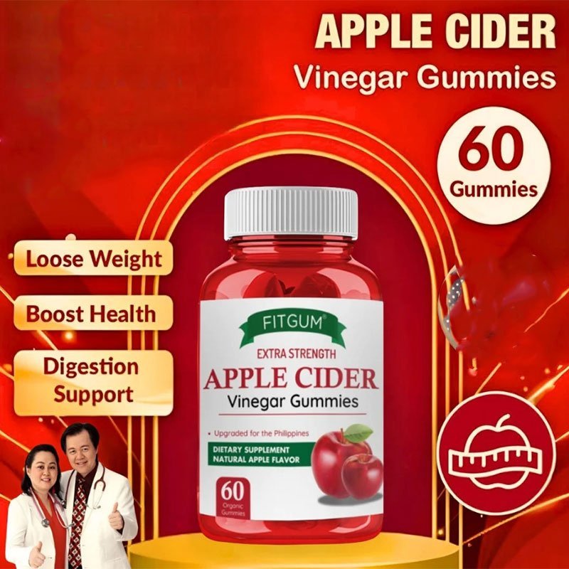 Apple-Cidar-1.jpg FITGUM Extra Strength Apple Cider Vinegar 60 Organic Gummies