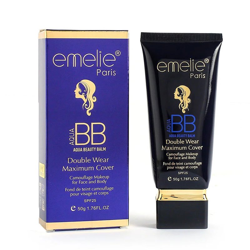Aqua-BB.jpg Emelie Aqua Beauty Balm Cream Double Wear Maximum Cover SPF25 Foundation Tube