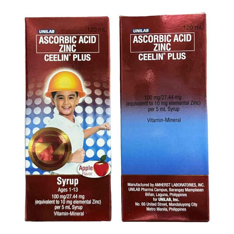 Ascorbic-Acid-Zinc-Ceelin-Syrup.jpg UNILAB Ceelin Plus Ascorbic Acid Zinc Syrup Apple Flavor 120ml