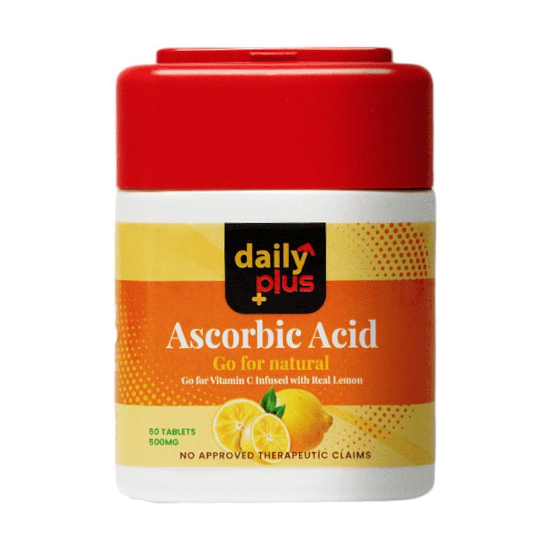 Daily Plus Vitamin C Ascorbic Acid 500mg 60 Capsules