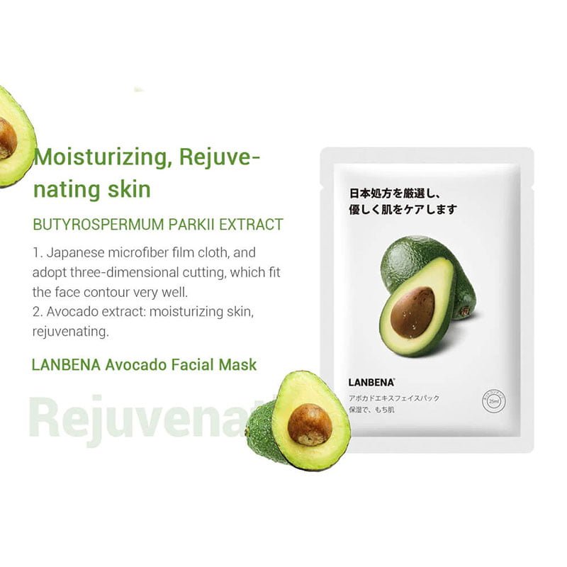 Avocado-Facial-Mask.1.jpg Lanbena Avocado Facial Mask Moisturize and Soften the Skin 25ml