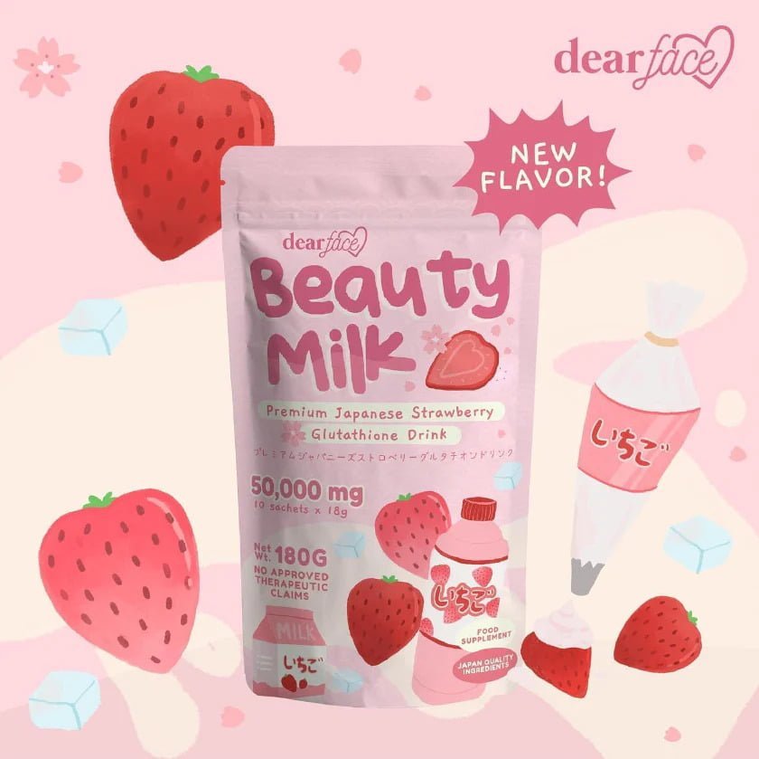 Dear Face Beauty Milk Premium Japanese Strawberry Glutathione Drink