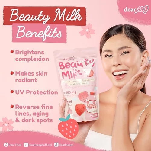 Dear Face Beauty Milk Premium Japanese Strawberry Glutathione Drink