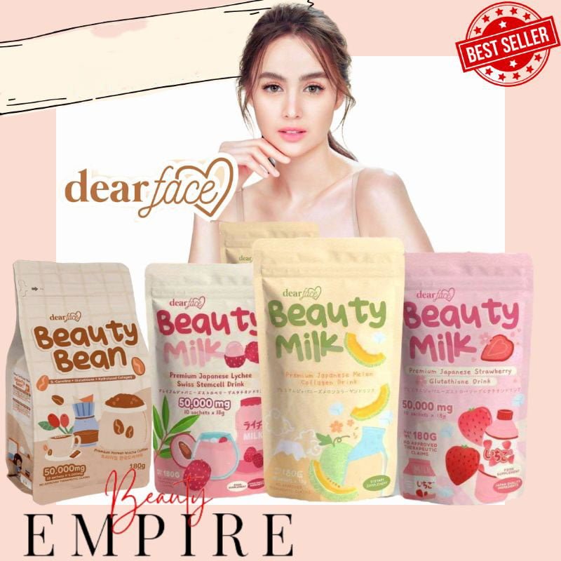 Dear Face Beauty Milk Premium Japanese Lychee Swiss Stemcell  Drink (10 sachets x 18g)
