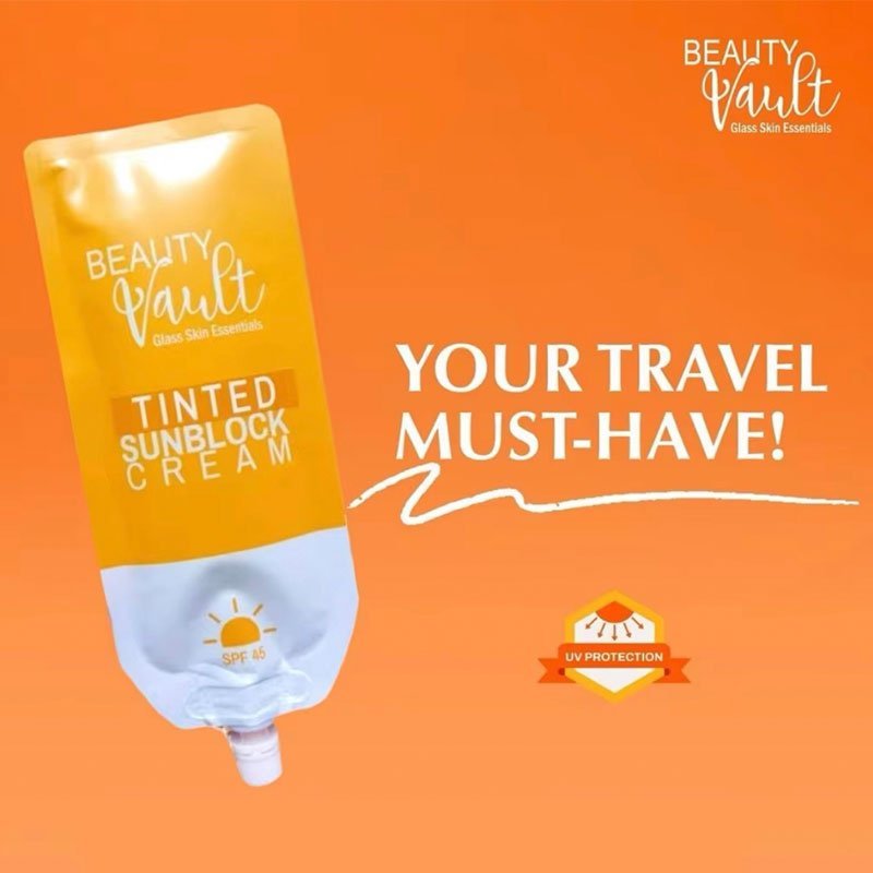 Beauty-Vault-Tinted-Sunscreen-1.jpg Beauty Vault Glass Skin Essentials Tinted Sunblock Cream 50g