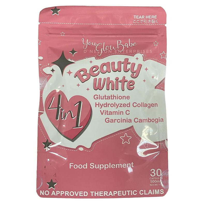Beauty-White.jpg You Glow Babe Beauty White Glutathione Hydrolyzed Collagen 4-in-1 Supplement, 500mg 30 Capsule