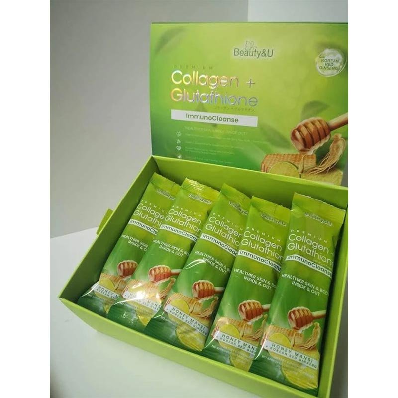 BeautyU-4.jpg Beauty&U Premium Collagen + Glutathione ImmunoCleanse 14 x 20g