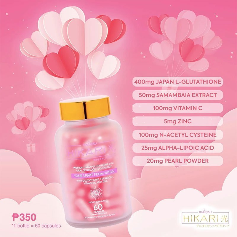 Beauty&U Hikari Ultra Premium Japan Glutathione With Oral Sunblock And Photoprotection Technology