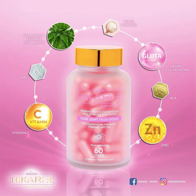 Beauty&U Hikari Ultra Premium Japan Glutathione With Oral Sunblock And Photoprotection Technology