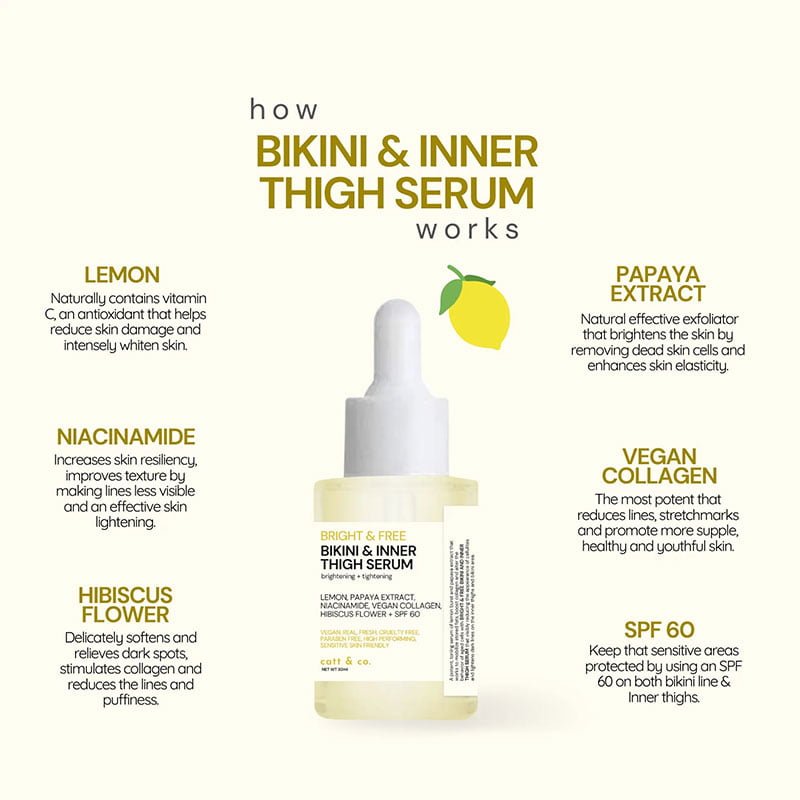 Catt & Co Bright and Free Bikini & Inner Thigh Serum Brightening + Tightening 30ml