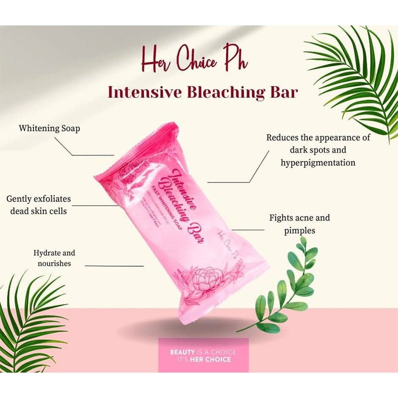 Her Choice Ph Intensive Bleaching Bar Fast Whitening Soap with Collagen and SPF20 120g