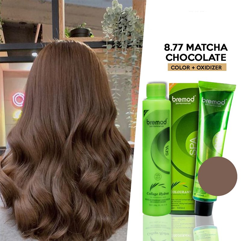 Bremod Performance 8.77 Matcha Chocolate Hair Color with Oxidizer