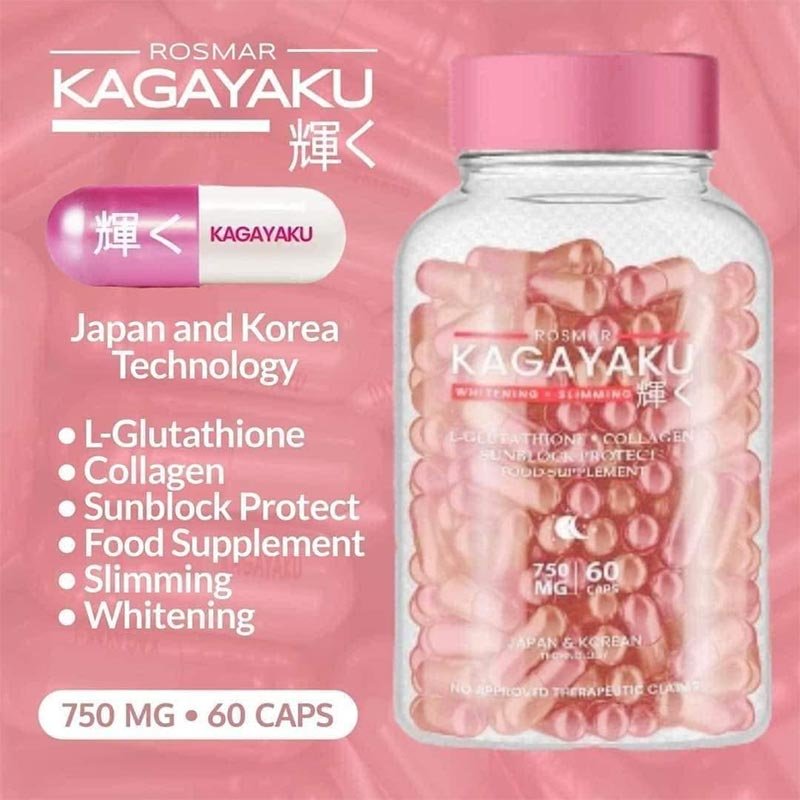 Rosmar Kagayaku Japan & Korea Gluta + Collagen Capsule 750mg 60 Capsules