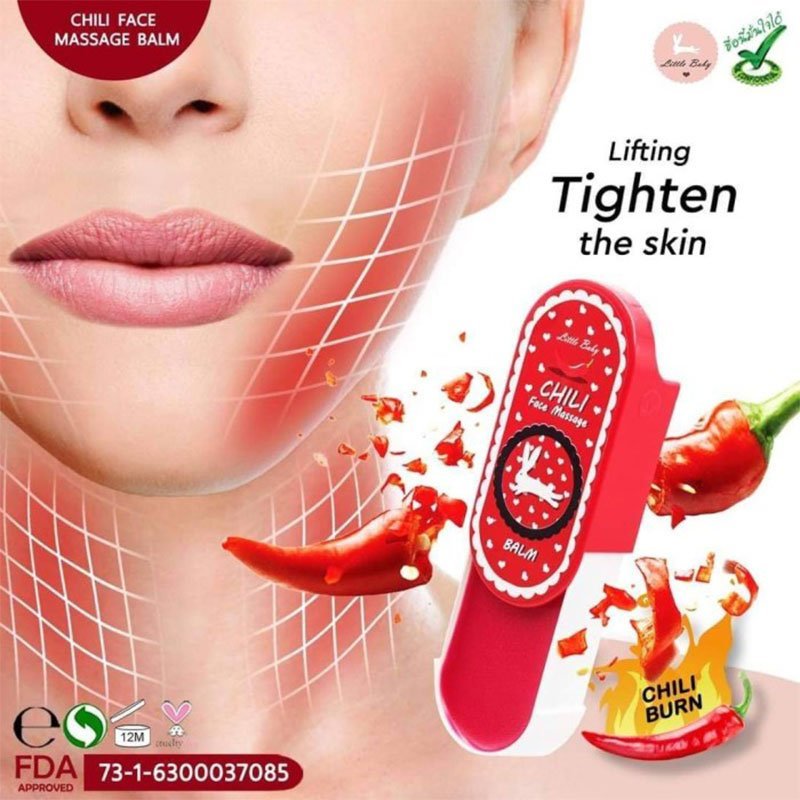 Chili-Face-1.jpg Little Baby Hot Chili Massage Balm 10g Made in Thailand