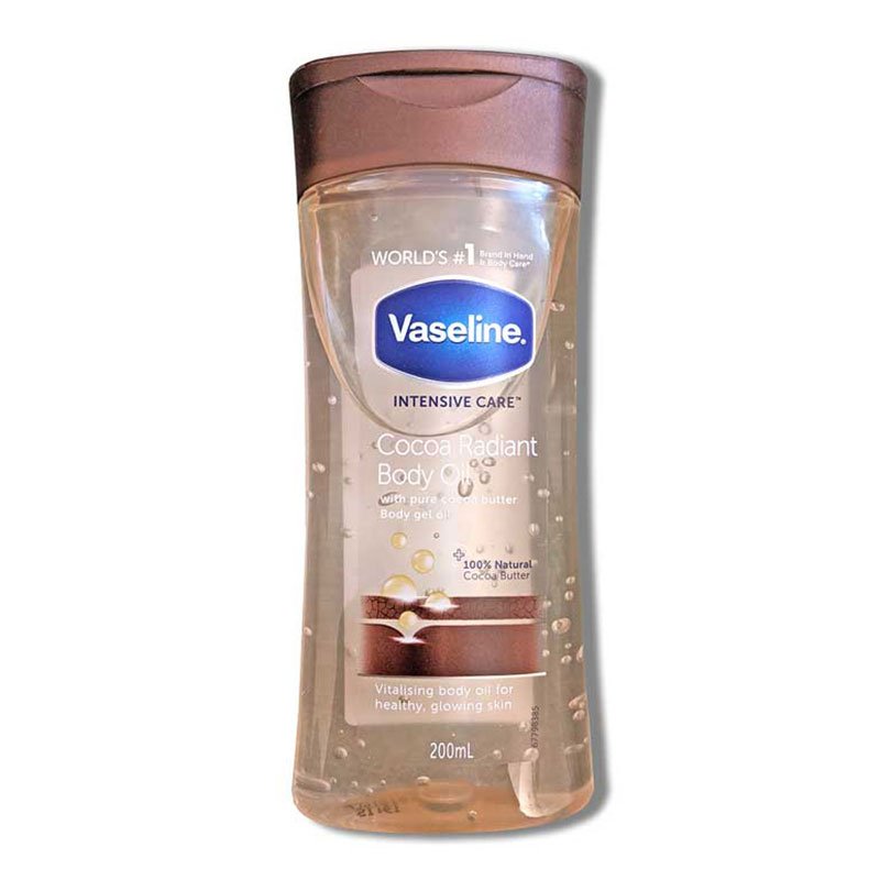 Cocoa-Radiant-Body-Oil-1.jpg Vaseline Intensive Care Cocoa Radiant Body Oil Gel 100% Natural Cocoa Butter 200ml