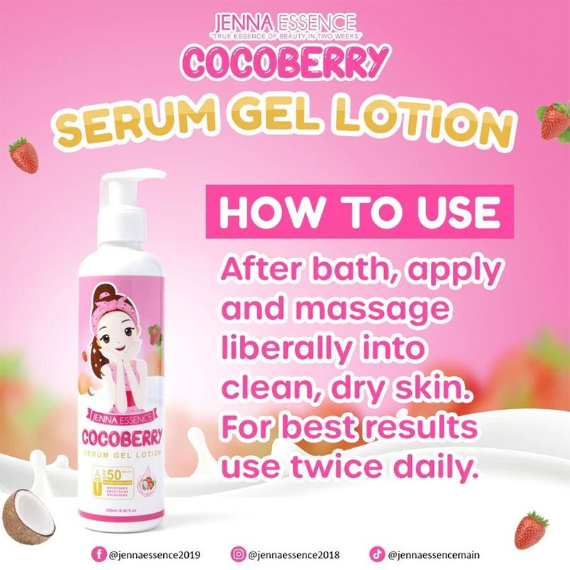Cocoberry-Serum-Gel-Lotion-1.jpg Jenna Essence Cocoberry Serum Gel Lotion 250ml