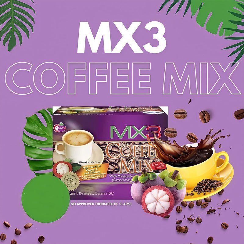 Coffee-Mix-1.jpg MX3 Coffee Mix with Mangosteen Exocarp 10 Sachets x 10 Grams