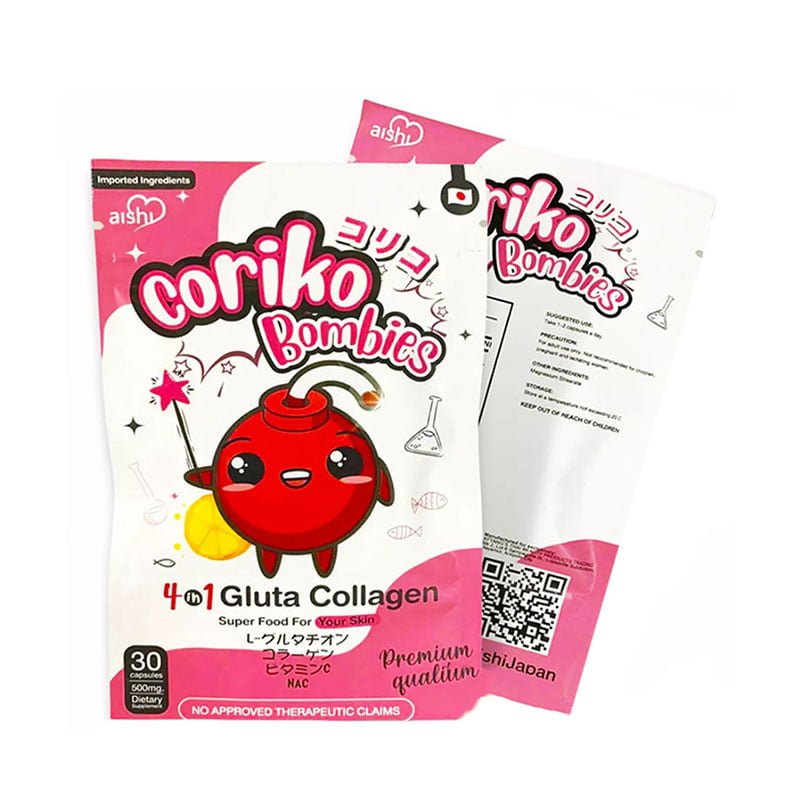 Aishi Coriko Bombies 4 in1 Collagen Super Food for Your Skin 30 Capsule