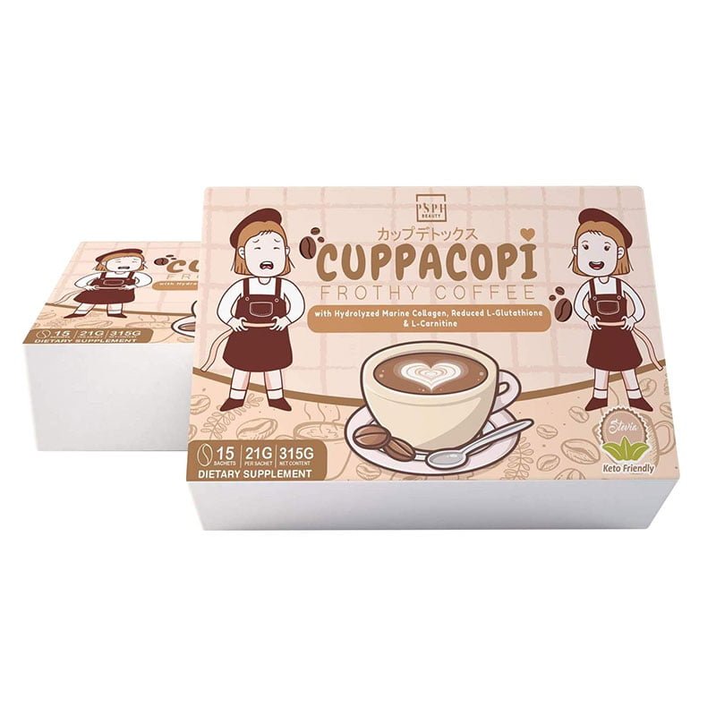 Cuppacopi.jpg PSPH Beauty Cuppacopi Frothy Coffee with Hydrolyzed Marine Collagen 15 Sachets x 21g