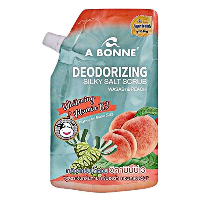 Deodorizing-Silky-Salt-Scrub.jpg A Bonne Deodorizer Silky Salt Scrub Wasabi & Peach 350gm