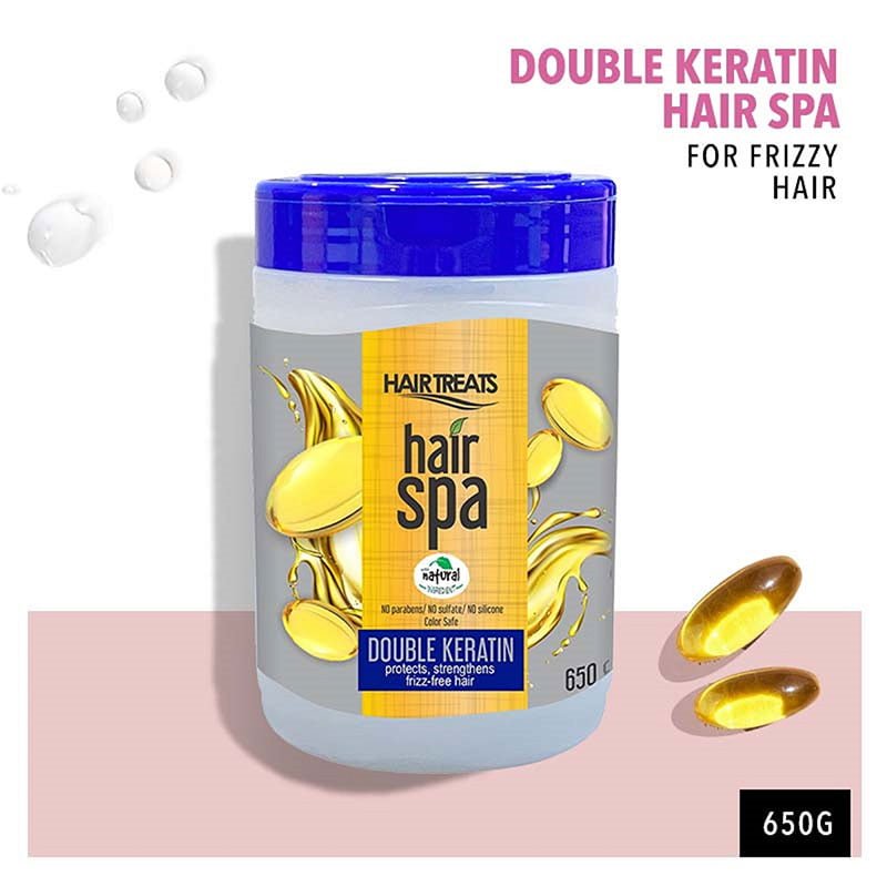 Double-Active-Keratin.jpg Hair Treats Hair Spa Double Active Keratin Helps Strengthen Frizz Free Hair 650g
