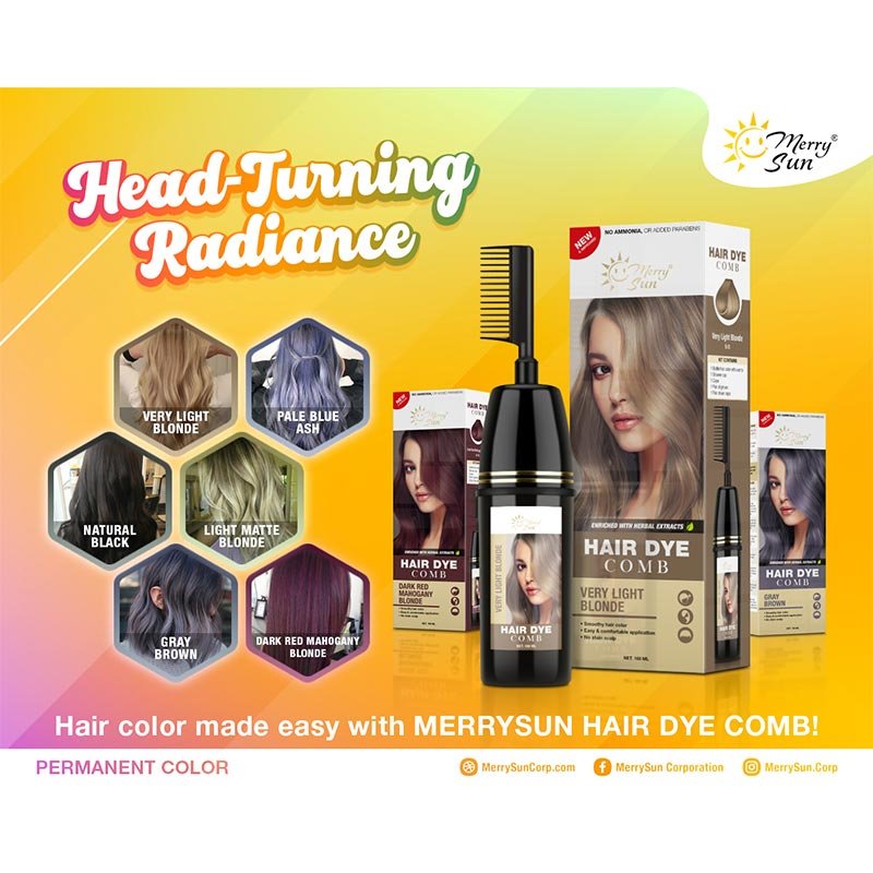 Dye-Comb.jpg Merry Sun Permanent Hair Dye Comb Dark Red Mahogany Blonde By Merrysun Corporation