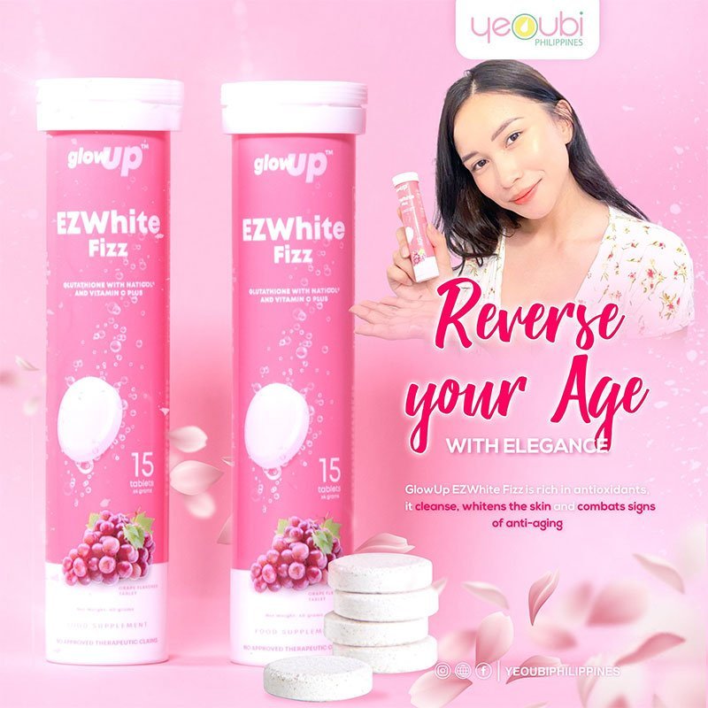 Yeoubi Glow Up EZWhite Fizz Glutathione with Naticol and Vitamin C Plus (15 tablets x 4g Tube)
