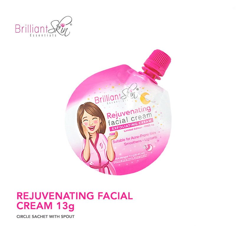 Brilliant Skin Essentials Rejuvenating Facial Cream 13g Circle Sachet with Spout