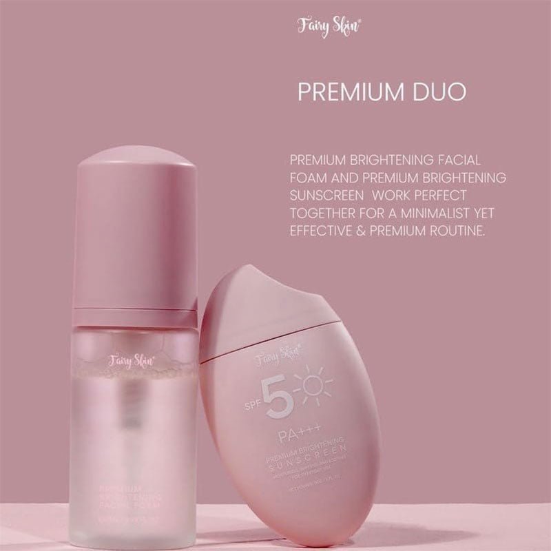 Fairy Skin The Premium Duo Brightening Facial Foam & Brightening Sunscreen Kit