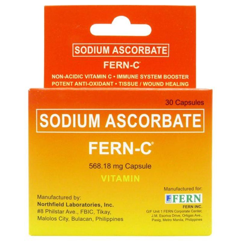 Fern-C Sodium Ascorbate Vitamin 30 Capsule Made in Philippine