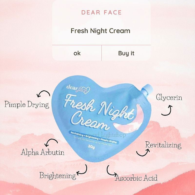 Fresh-Night-Cream-2-1.jpg Dear Face Fresh Night Cream 30g