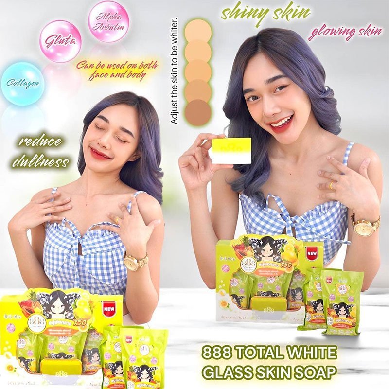 Glass-Skin-Soap-1.jpg 888 Total White Glass Skin Soap 70g Product of Thailand