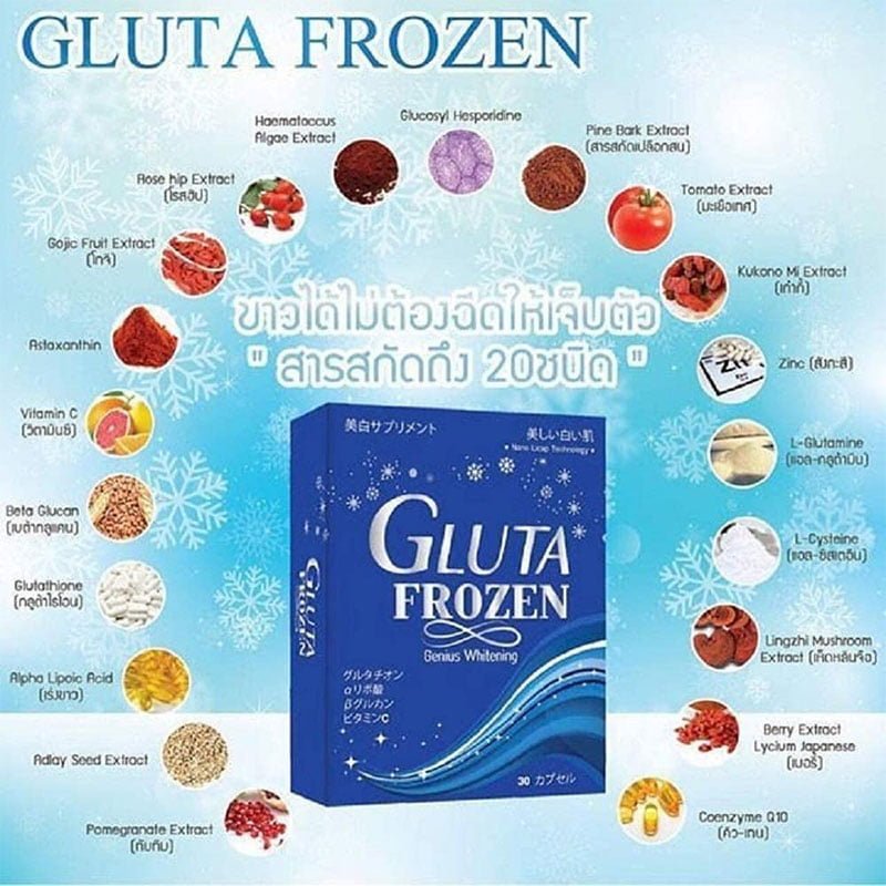 Gluta Frozen Genius Whitening Nano Licaptechnology 30 Capsules Product of Thailand