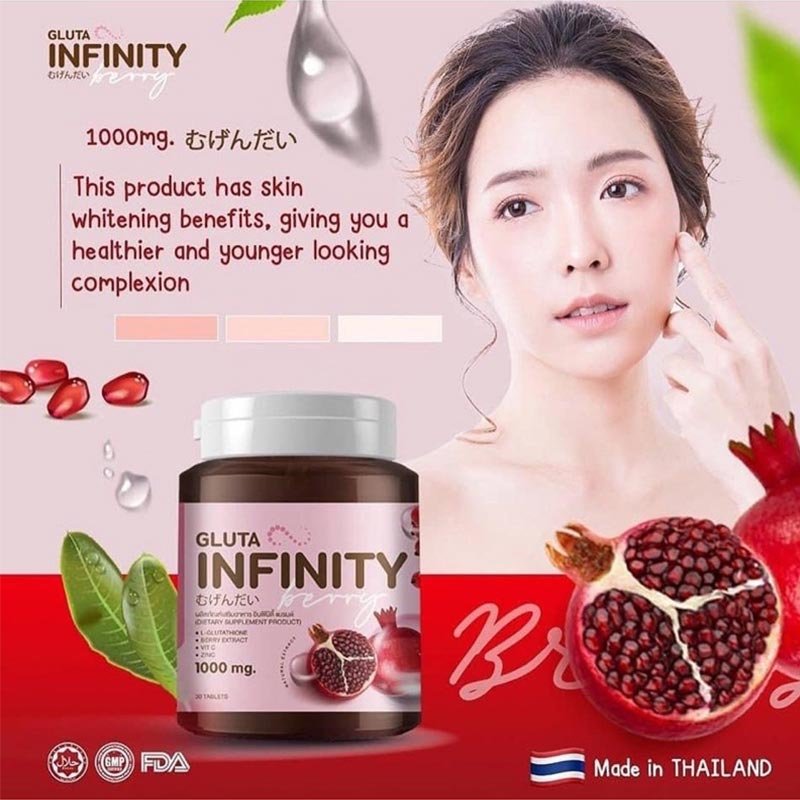Gluta Infinity 1000mg 30 Tablets Product of Thailand
