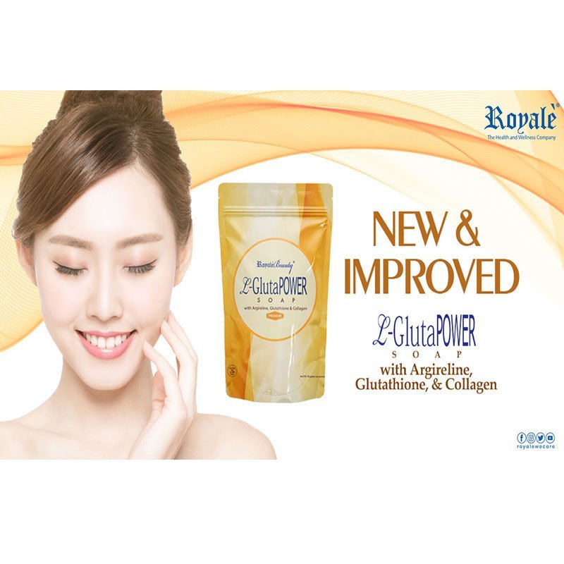 ROYALE BEAUTY L-Gluta Power Soap with Argireline, Glutathione & Collagen 90g