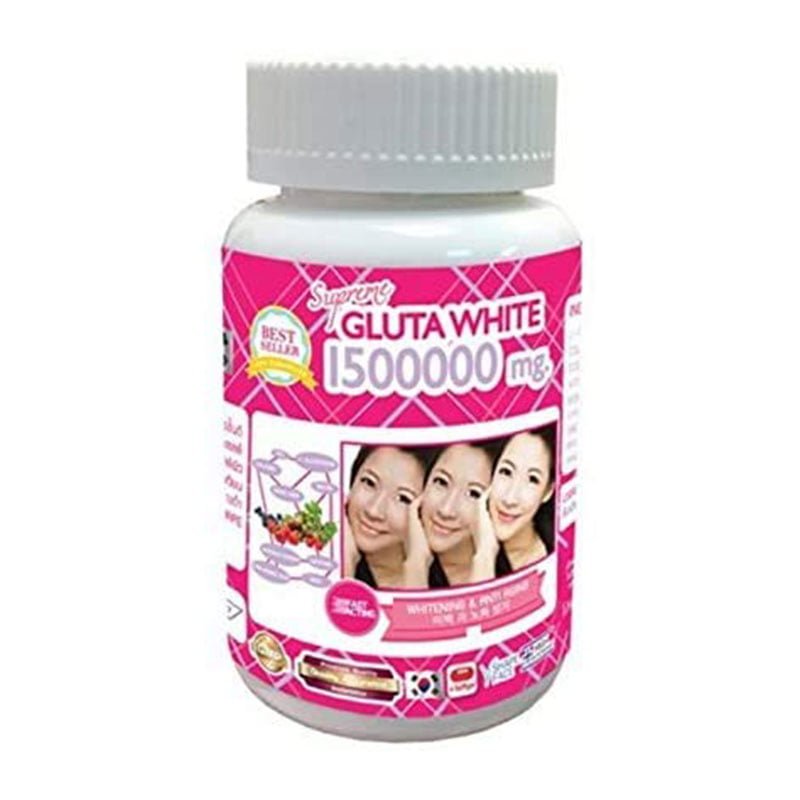 Gluta-White.jpg Supreme Gluta White 1500000mg Super Whitening Glutathione Anti-Aging 30 Softgels