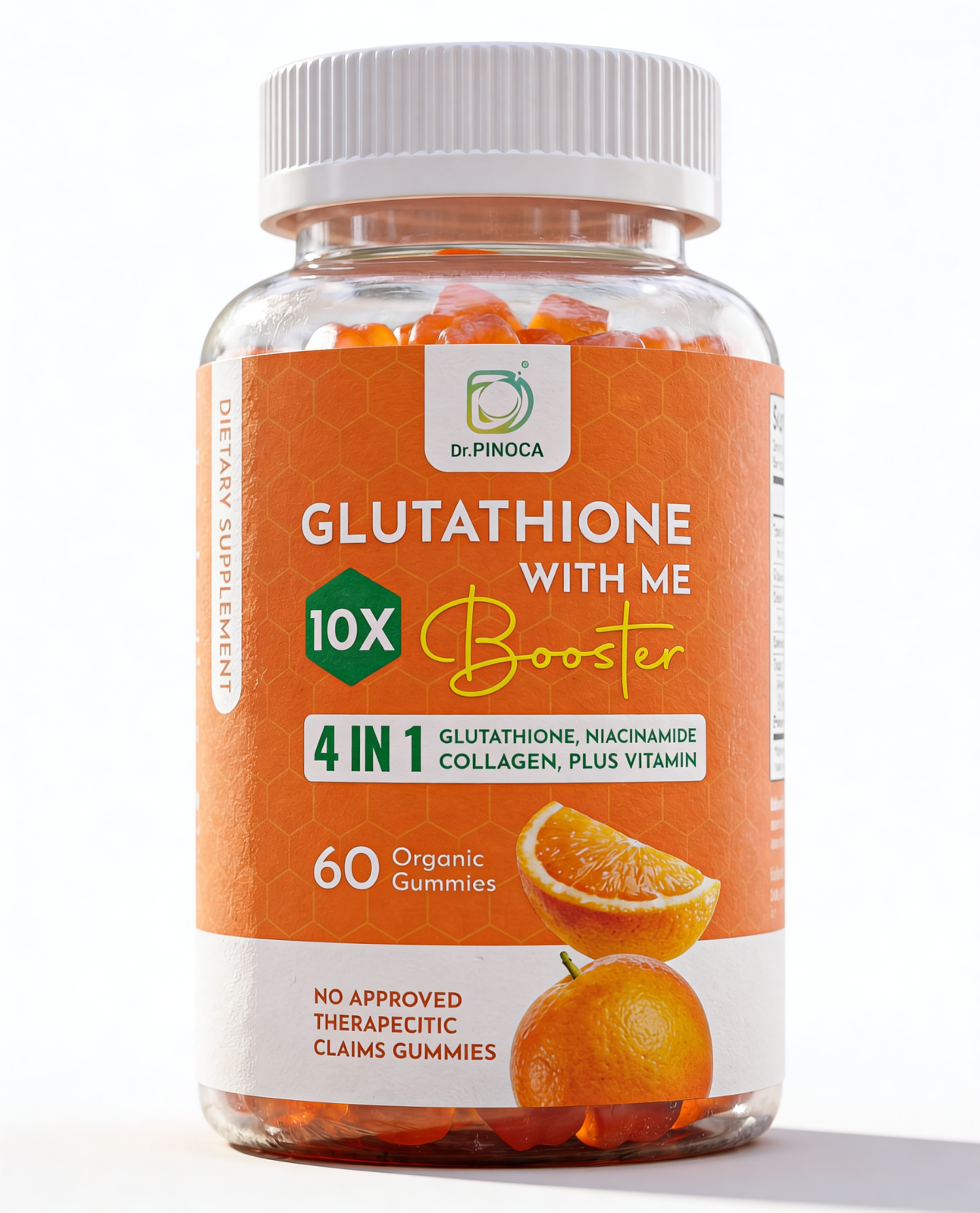 Dr. PINOCA Glutathione Gummies with Niacinamide, Collagen & Vitamins | 60 Gummies