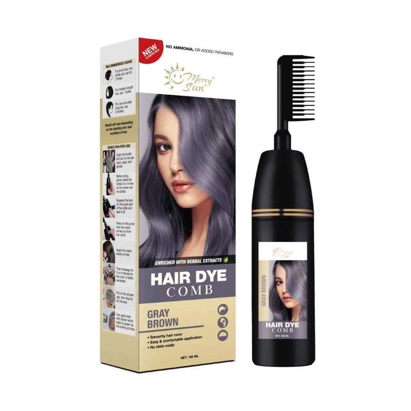 Gray-Brown.jpg Merry Sun Permanent Hair Dye Comb Gray Brown By Merrysun Corporation