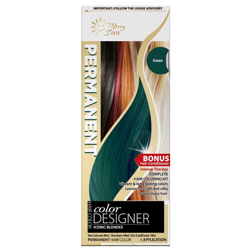 Green-1.jpg Merry Sun Permanent Hair Coloring Kit Green By Merrysun Corporation